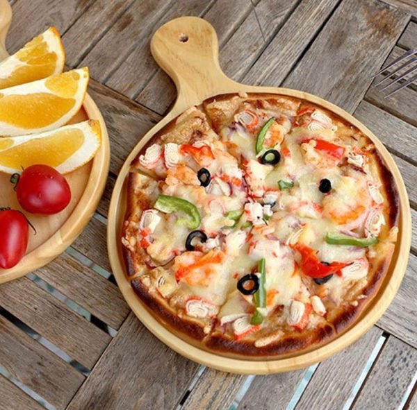 Woo Saplı Oyuk Ahşap Pizza Sunum Tahtası - Görsel 4