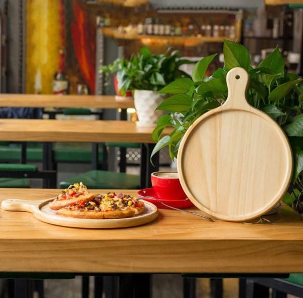 Woo Saplı Oyuk Ahşap Pizza Sunum Tahtası - Görsel 3