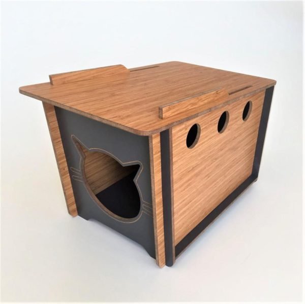 İndigo Kedi Evi Kulübesi Minderli 32x52 Cm x 32cm(h)