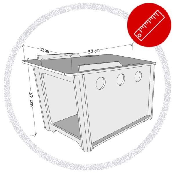İndigo Küçük Irk Köpek Evi Kulübesi Minderli 32x52 Cmx32cm(h) - Görsel 3