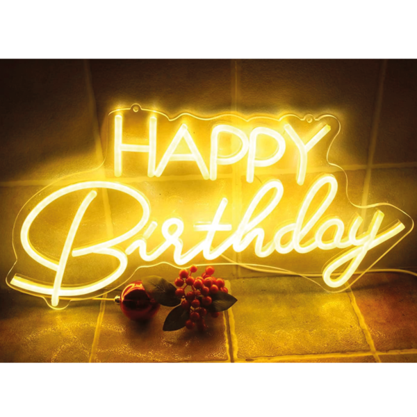 Happy Birthday Neon Led Tabela Dekoratif Aydınlatma