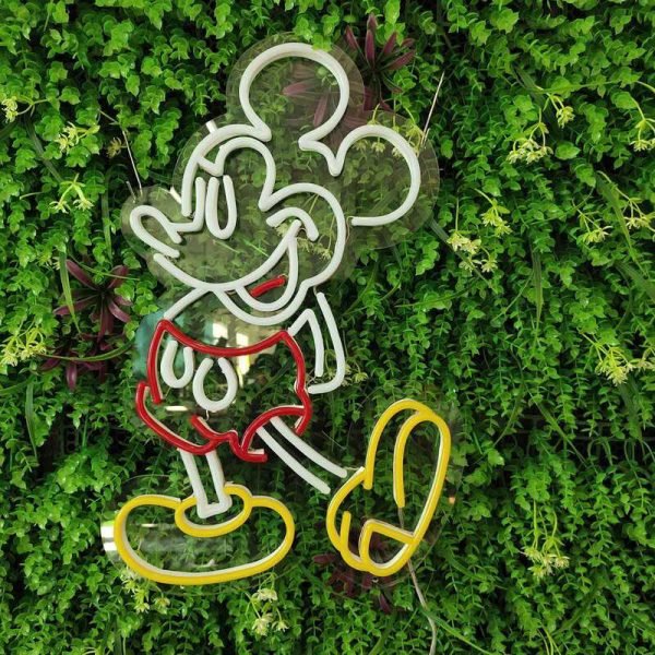 Mickey Mause Neon Led Tabela Dekoratif Aydınlatma 63x40 cm