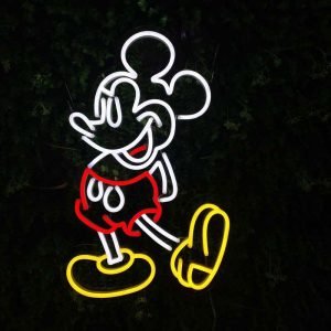 Mickey Mause Neon Led Tabela Dekoratif Aydınlatma 63x40 cm