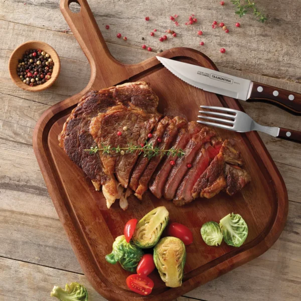 Woo Ahşap Kulplu Steak Sunum ve Servis Tahtası