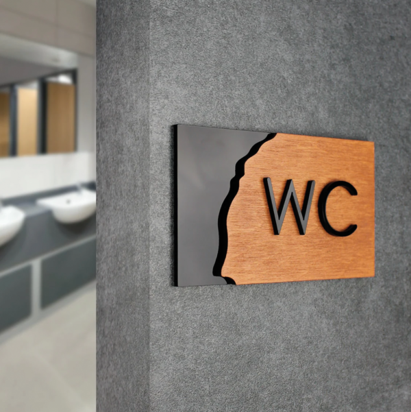Modern Dekoratif Wc Tabelası İkonlu Yönlendirme Levhası